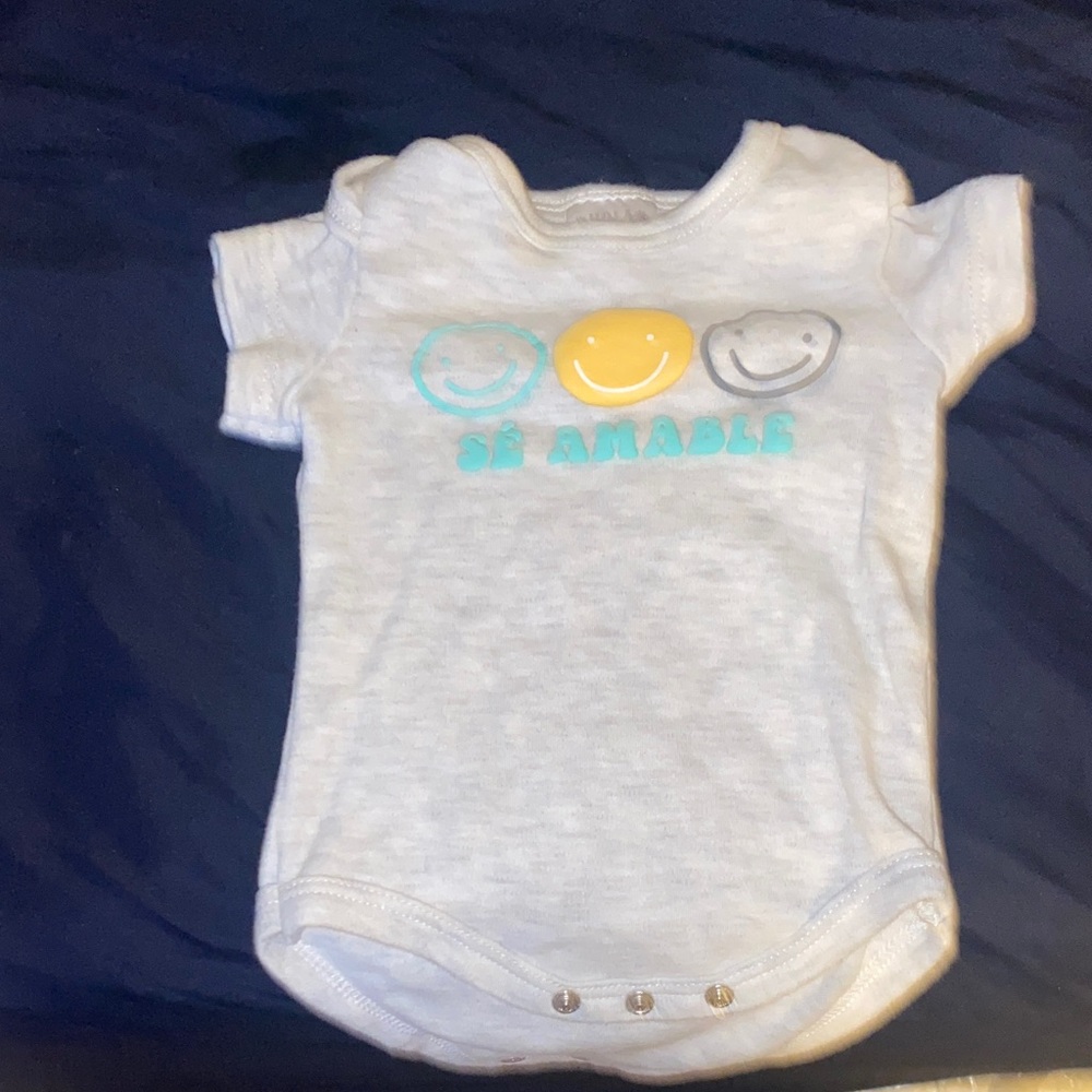 Smiley Face Kids Bodysuit - White